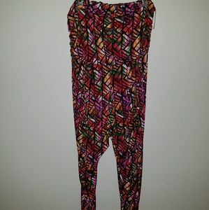 Bold, multicolor romper gently worn